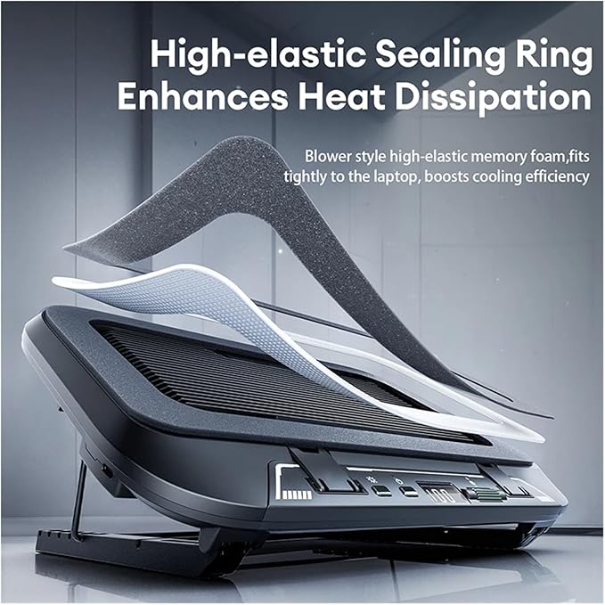 V21 14cm Dual Fans Laptop Cooler 14-17.3 Lighting Adjustable Foldable Laptop Cooler Pad Cooler Pad LED Light Fan