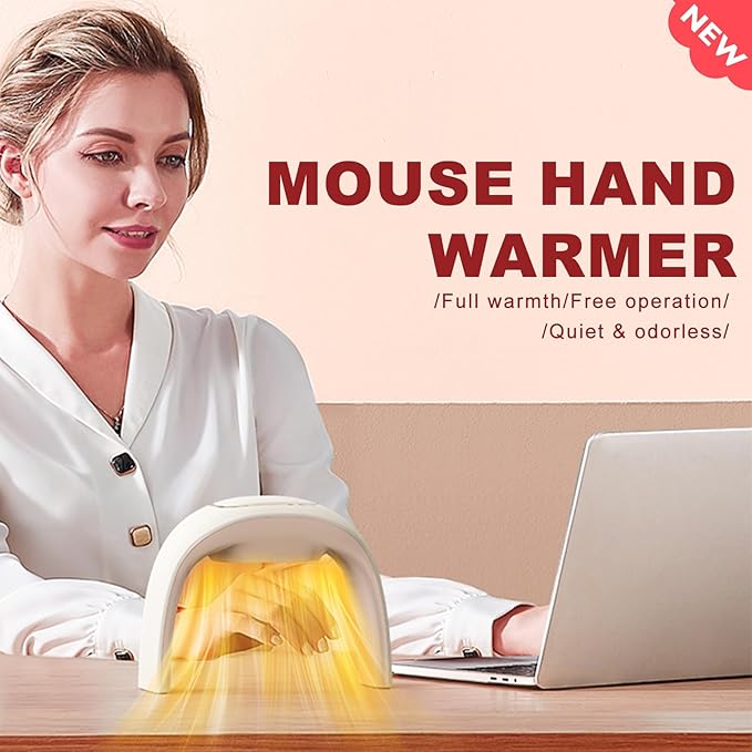 Heated Mouse Pad Hand Warmer [ Upgraded Chip Longer Lifespan] 110V Heated Desk Warmer for Office Gaming Adjustable Temperature with 5ft Cable Desktop Hand Warmer for Kids Men Women