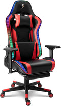 TBQATNTS Gaming Chair with Heated Massage Lumbar Support Gaming Chair with FootrestBig and Tall Gaming Chairs for AdultsComputer Chair for High Back and MassageReclining Gamer ChairRedB