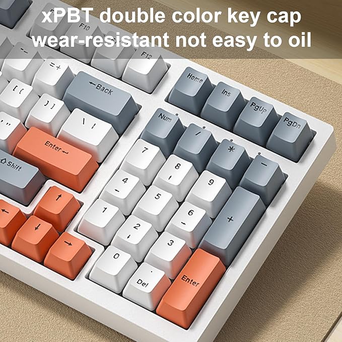 Small 98Keys Mechanical Gaming Keyboard with LED Backlights Ergonomic Keyboard for PC Gamers Office Wire Keyboard