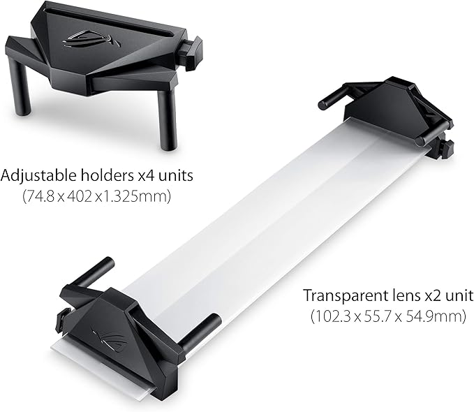 ASUS ABF01 ROG Bezel-Free Kit Universal Multi-Monitor Setup with Optical Micro-Structures Easy Assembly Clear (Set of 2)