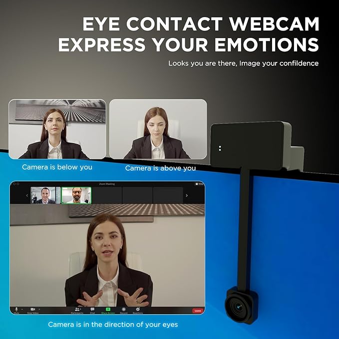4K Webcam for PC with Remote Control Ultra HD 1/2.55'' Sensor Autofocus 10x Digital Zoom Low Light Performance Streaming Camera for PC/Video Calling/Zoom/Skype/Teams