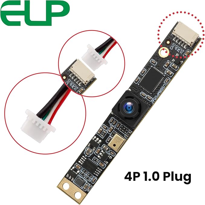 8MP USB Camera Module with Microphone Wide Angle 105°Computer Camera Fixed Focus 4K Lightburn Camera for Laser Engraver Embedded UVC Webcam Board Tiny USB Security Camera for PC Laptop Raspberry Pi