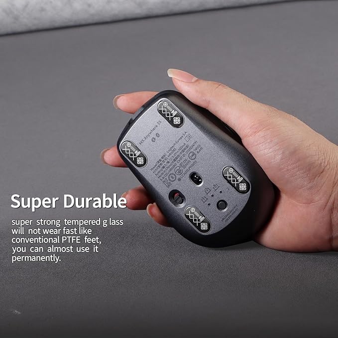 Glass Mouse Skates for Logitech MX Anywhere 3S/3 Mouse Feet Pads Smooth Durable Slim 2.5D Curved Edge Game Mice Feet Replacement Accessories(Printing Pattern)
