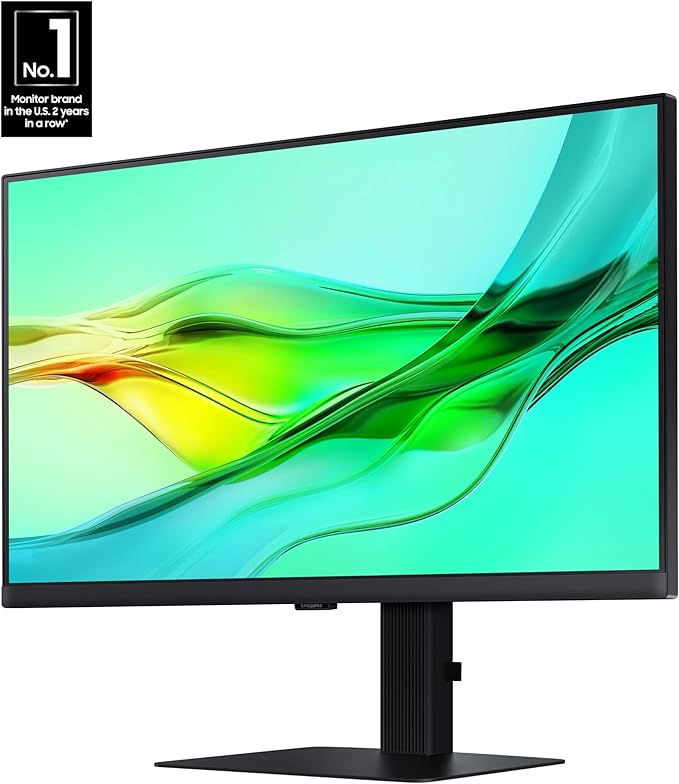 SAMSUNG 24 ViewFinity S6 (S60UD) Series QHD High Resolution Computer Monitor 100Hz HDR10 USB-C Built-In LAN Port Daisy Chain Support Easy Setup Height Adjustable Stand LS24D606UANXZA 2024