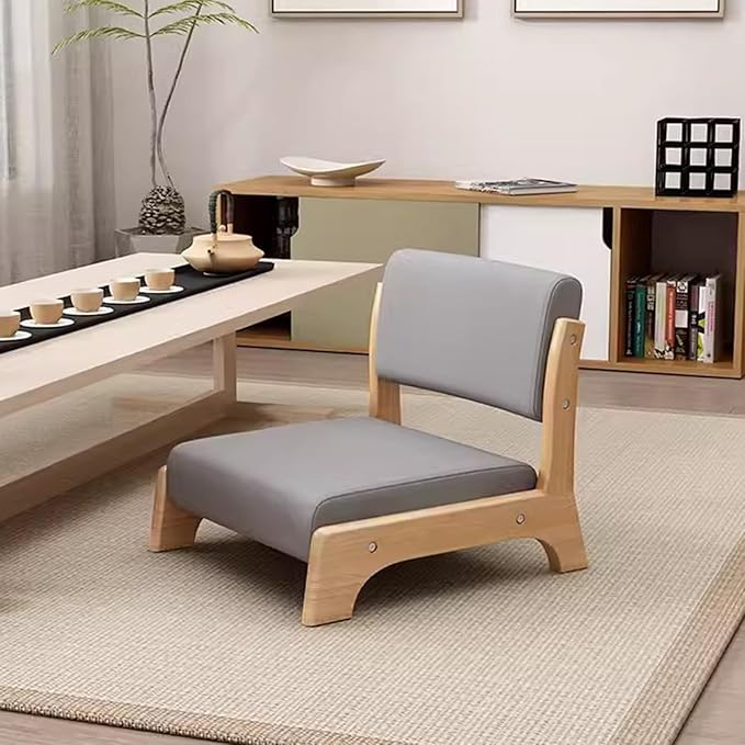 BTZHY Floor Chair Floor Chair Meditation Yoga Chair with Back Support Stool Without Legs Chair with backrest Made of Solid Wood
