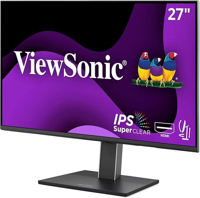 ViewSonic VG2751 27 Inch IPS 1080p Ergonomic Monitor with Full Adjustability 100Hz 4-Port USB Hub HDMI DisplayPort and USB C Inputs for Home and Office