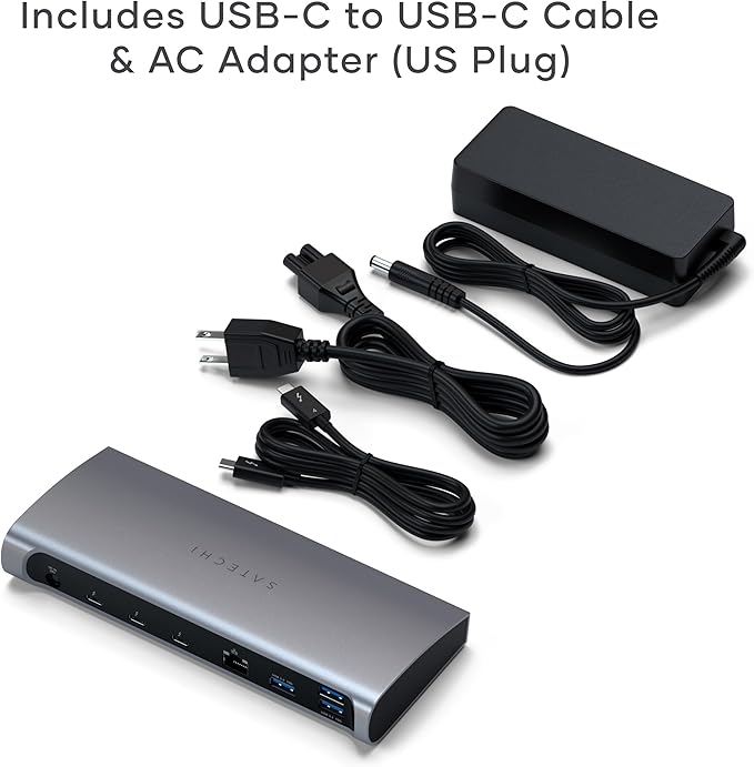 Satechi 11 in 1 Thunderbolt 4 USB C Docking Station 100W Charging Dual 4K/60Hz displays 3 Thunderbolt Ports 3 USB-A 3.2 Ports USB-A 2.0 Port SD Card Reader for MacBook Air/Pro M5/M4 Mac/Windows