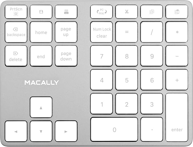 Macally Wireless Number Pad for Mac &amp PC and a Wireless Bluetooth Mouse Work with Numbers More Efficiently