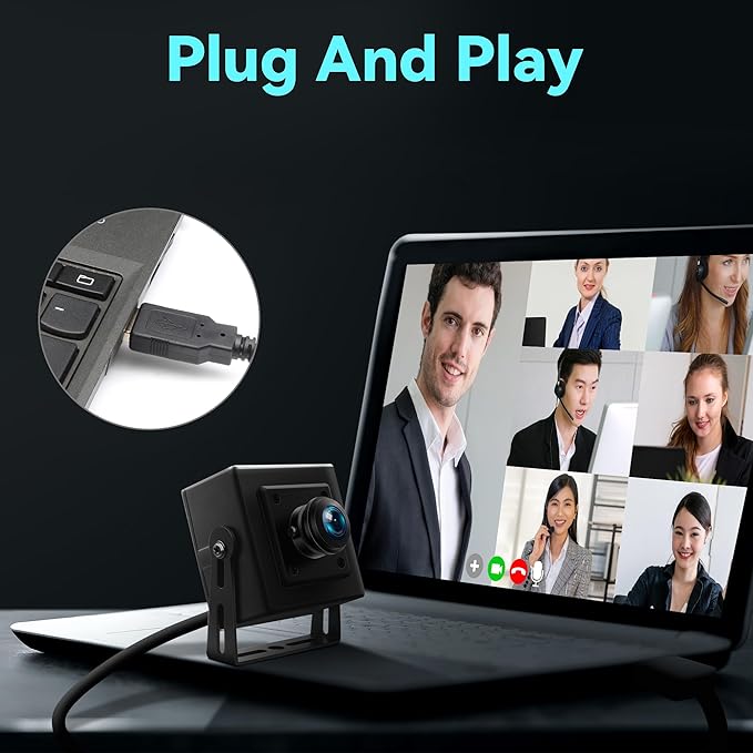 5MP USB Camera with 180 Degree Fisheye Lens 1080P 30FPS Webcam Aptina MI5100 Wide Angle Security Camera with Aluminum Case Mini Industrial Webcamera for Machine Vision Robotics