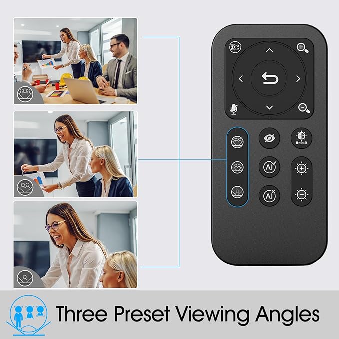 Angetube 4K Webcam with AI TrackingRemote Control 4K Web Camera/10X Digital Zoom 1080P 60fps Web cam with USB 3.0 HDR/Dual Noise Cancelling Microphones for Video Calls/Meetings/Streaming/Skype/Zoom