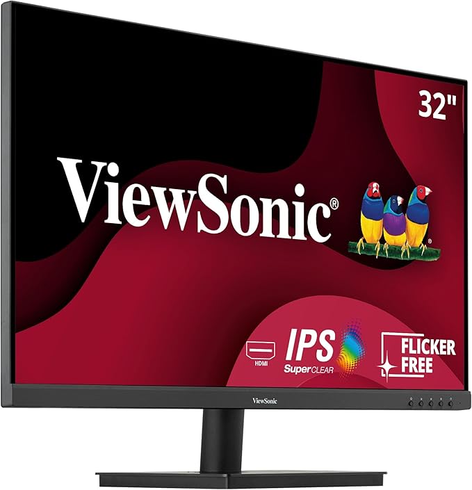 ViewSonic VA3209M 32 Inch IPS Full HD 1080p Monitor with Thin Bezels 75Hz Eye Care HDMI VGA Inputs for Home and Office
