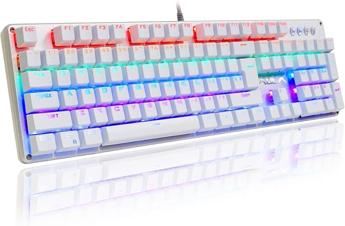 AULA Unicorn Backlit Mechanical Keyboard with Multi-color LED Illuminated Gaming Computer Keyboard F2010
