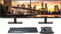 Lenovo ThinkVision T24i 23.8in 1920 x 1080 FHD IPS WLED-Backlit LCD 2-Pack Raven Black Monitor Bundle with HDMI VGA DisplayPort USB Hub MK270 Wireless Keyboard and Mouse Combo and Gel Mouse Pad