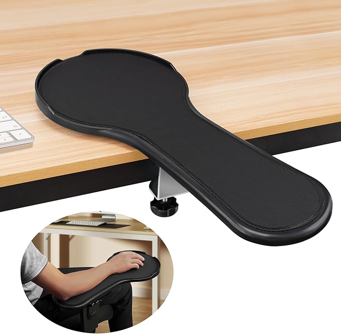 Upgrade Chair arm Mouse pad Ergonomic Arm Rest Mouse Pads for Chairs and Desk Adjustable Mouse TrayForearms Pressure Relief Computer Desk Extender Black (Black（YU8351）)