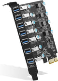 Sinefine PCI-E to USB 3.0 7-Port(7X USB-A) Expansion CardPCI Express USB Add in Card Internal USB3 Hub Converter for Desktop PC Host Card