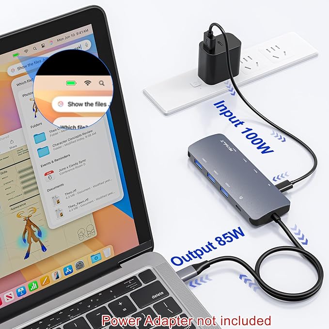 USB C Hub 8 in 1 USB C Video Output Hub with 4K@60Hz 10Gbps USB C Splitter 100W PD Charging Data Transfer USBC Hub Multiport Adapter for MacBook iPad Pro More Type C Devices