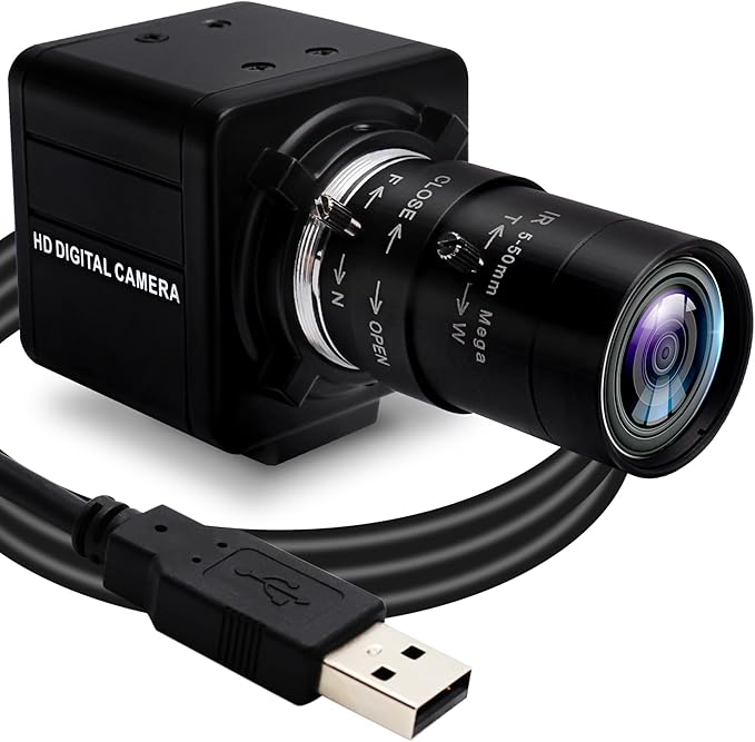 SVPRO 1080P 60fps USB Camera High Speed 260fps@360P120fps@720P UVC Camera for Golf SwingMaual Focus Webcam with 5-50mm Varifocal Lens 10X Optical Zoom for Computer Laptop