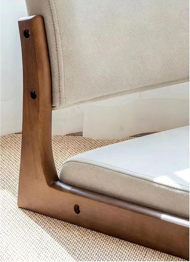 BTZHY Floor Chair Tatami Chair with Backrest Meditation Floor Chair Portable Legless Chair Wood Lazy Sofa Floor Window Balcony Living Room Chair(Orange)