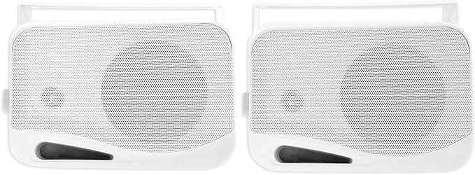 Rockville Pair HP4S-8 4-Inch 360W Outdoor/Indoor Speakers 8 Ohm IPX44 Weather-Resistant Swivel Brackets Removable Paintable Grills for Home Theater and Patio