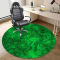 Emerald Green PU Leather Chair Mat for Hard Floors Vibrant Abstract Psychedelic Waterproof Office Floor Mat Chair Floor Protector for Rolling Chair Lime Green Diameter 39.4 in