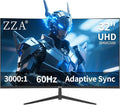 ZZA 32 Inch Curved Monitor 4K UHD 3840x2160 60Hz 3000R VA Display Gaming Monitor with Adaptive Sync HDMI 2.1 &amp DisplayPort 1.4 100% sRGB Computer Monitor VESA 100x100 Black