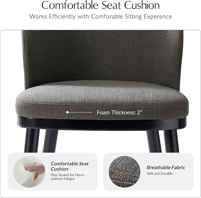 Adjustable Office Computer Chair with Armrest 1pcs Modern Style Comfortable Upholstered Decoration Dining Chairs Solid Wood Legs