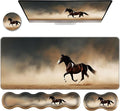 Ergonomic Keyboard Wrist Rest &amp Mouse Pad Wrist Rest SetXL Gaming Desk Mat 31.5x 11.8Non-Slip BaseMemory FoamEasy Typing Pain Relief for Office &amp HomeHorse Running