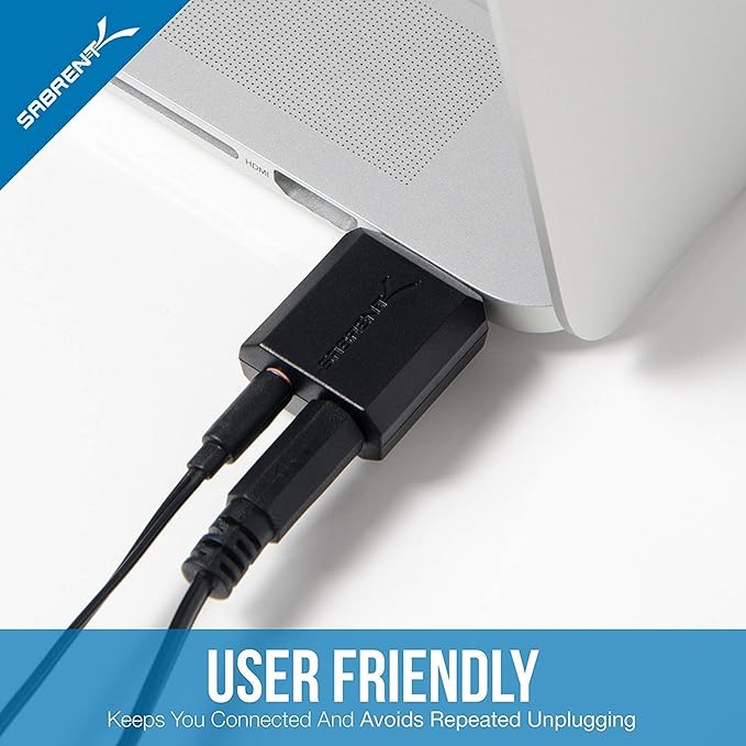 SABRENT USB External Stereo Sound Adapter for Windows and Mac. + Premium 3-Port Aluminum Mini USB 3.0 Hub