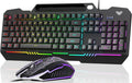 AULA Gaming Keyboard T102 104 Keys Gaming Keyboard and Mouse Combo with RGB Backlit All-Metal Panel Anti-Ghosting PC Game Keyboard and Mouse USB Wired Keyboard Mouse for MAC Xbox PC Gamers
