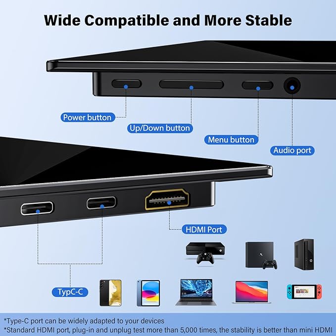 InnoView 14 Inch OLED Portable Monitor 4k UHD 3840x2400 Portable Monitor 100% DCI-P3 | 100000:1Contrast | Built-in Speakers Travel Monitors for Laptop PC MAC Phone PS4 Xbox Switch