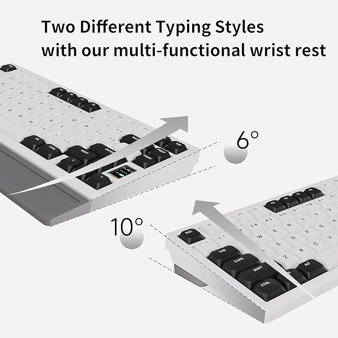 Mechanical Keyboard Chilkey ND75 LP Wireless Gaming Keyboard with LCD Screen Bluetooth 5.3/2.4G/USB-C Hot Swappable Per-Key RGB Custom Thin Front Wrist Rest Full-Aluminum PC/Mac Support
