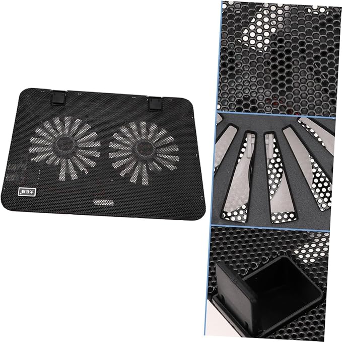 6-inch Adjustable Heat Dissipation Laptop Cooling Stand with Large Fan Notebook Computer Cooling Holder for Gaming and Office Use Black