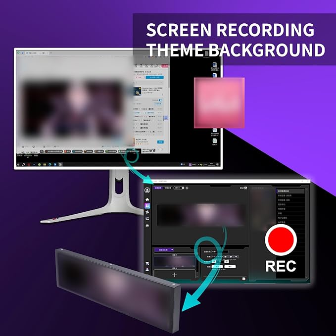 9.2 inch PC Case Side Screen Customizable Monitor Display for System Stats and Animated Themes USB Powered Supports Wallpaper GIF and Hardware Monitoring (Black)