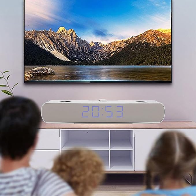 Zunate Bluetooth Speakers Desktop PC Soundbar HiFi Stereo USB Wired AUX in Gaming Speaker - Built in Subwoofer Alarm Clock FM Radio for Laptop PC (White) Zunatea3gw02dut1-12