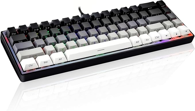 Mechanical Gaming Keyboard 65% Wired Magnetic Switch Hot Swappable RGB Backlit 68-Key Compact Mini Keyboard with Blue Switch Detachable USB-C Cable for PC Mac Gamer