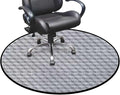 Pale Grey White Gaming Chair Mat for Hardwood Floor Anti-Slip Floor Protector Game Controller Rubber Gaming Computer Chair Mat Diamond and Square Form Simplistic Diameter 39.4 in