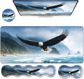 Ergonomic Keyboard Wrist Rest &amp Mouse Pad Wrist Rest SetXL Gaming Desk Mat 31.5x 11.8Non-Slip BaseMemory FoamEasy Typing Pain Relief for Office &amp HomeBald Eagle Flying Over Sea
