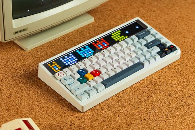 Angry Miao AM RGB 65 Wireless Creamy Mechanical Gaming Keyboard. 68-Key Tri-Mode 2.4G Bluetooth Wireless. Custom LED Screen. Hot-Swap Switch. High-End RGB Gaming Accessories for PC &amp Mac - Cloud W
