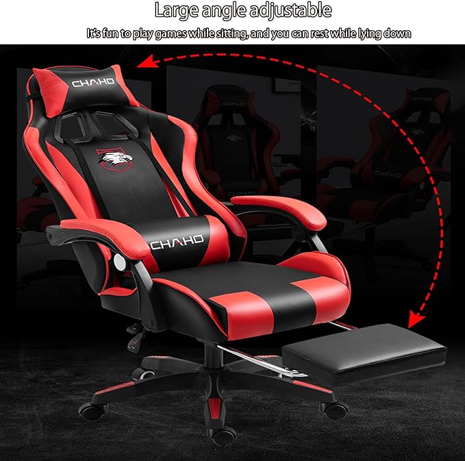 Adjustable Gaming Chair with Footrest Home Computer Chair Lift Armrest Swivel Chair Ergonomic Armchair Office Chair Comfortable Sedentary 165° Large Angle Reclining Lunch Break Lounge Chair