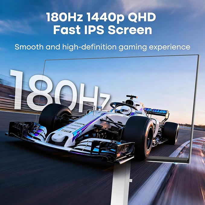 Amzfast 24 Inch Gaming Monitor 180Hz QHD 2k 2560 ×1440p Monitor 1ms G-SYNC CompatibleBuilt-in Speakers96% DCI-P3HDR10 Height Adjustable IPS Monitor with HDMI 2.0 x 2 &amp DP 1.4 x 2 AMZG24F6Q