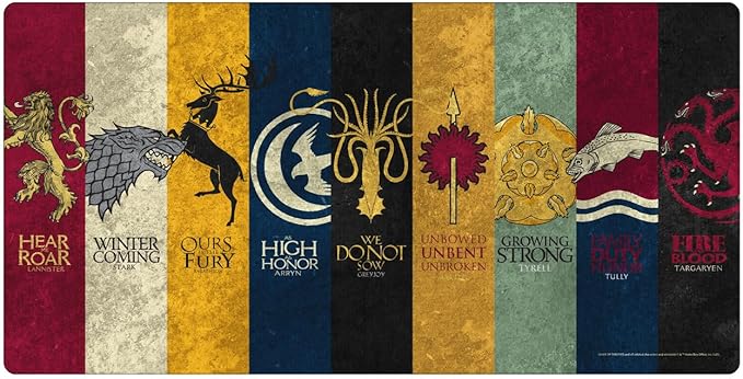 Head Case Designs Officially Licensed HBO Game of Thrones All Houses Graphic Art 23.62 x 11.81 x 0.12 inches (600 x 300 mm) - L Gaming Office Desk PC Keyboard Mouse Mat Pad