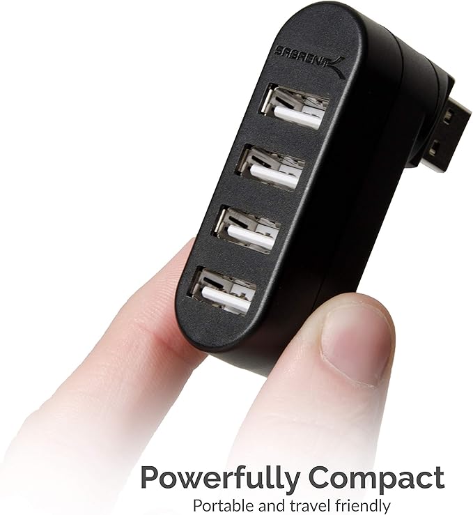 Sabrent 13 Port High Speed USB 2.0 Hub + 4-Port USB 2.0 Hub [90°/180° Degree Rotatable]