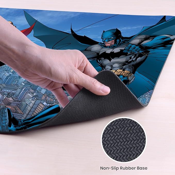 Head Case Designs Officially Licensed Justice League DC Comics Trinity Comic Book Covers 37.4 x 15.75 x 0.16 inches (900 x 400 mm) - XL Gaming Office Desk PC Keyboard Mouse Mat Pad