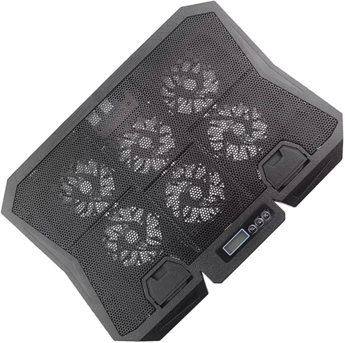 Vaguelly Laptop Cooling Pad 15.6 Inch Laptop Fan Cooler Stand with Adjustable Speed and Blue LED for Silent Computer Notebook Cooling and Heat Dissipation