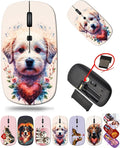 maizi Purple Wireless Mouse for Chromebook Laptop PC Notebook Purple Wireless Mice MKADAU Bichon Frises Portable 2.4G USB Receiver Printed in USA