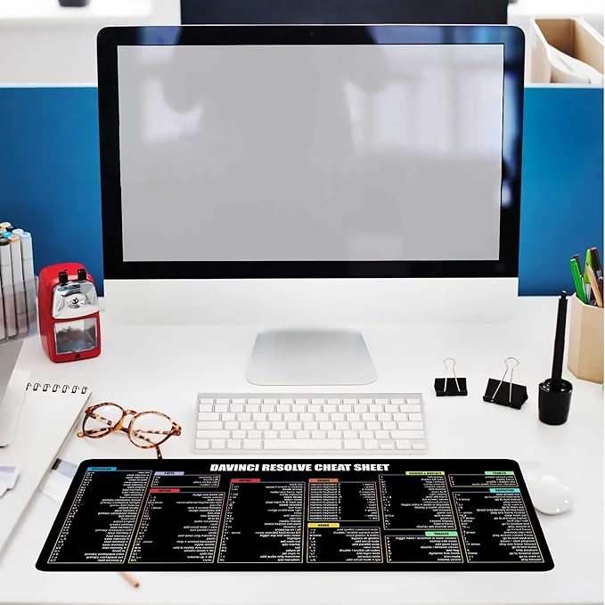 Davinci Resolve MacOs Shortcuts &amp Cheat Sheet Mouse Pad Mouse Mat Quick Reference for Video Editors Creators Filmmakers Computer Accessory for Editing for Study Work and Reference Purposes K