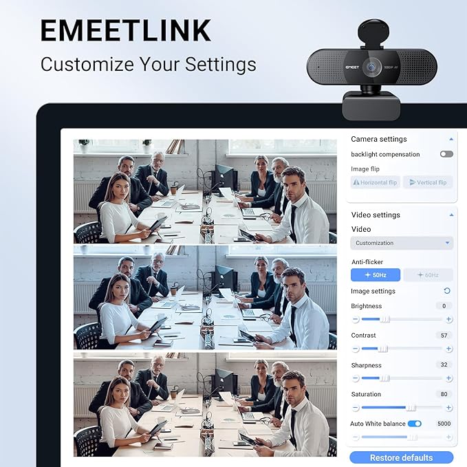 EMEET 2024 Upgraded C960 Webcam for PC Autofocus 1080P HD 73° View Angle Computer Camera w/Privacy Cover and Microphone Plug and Play USB Webcam for Video Calling/Zoom/Teams/Google Meet