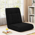KOMFOTT Floor Chair with Back Support 14-Position Adjustable Cushioned Lazy Sofa Chair with Skin-Friendly Faux Suede Fabric Lounge Chairs for Video Gaming Reading Mediation Black