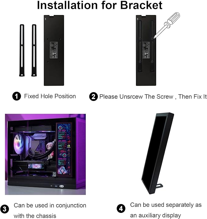 VSDISPLAY 8.8 Inch 1920x480 IPS LCD Monitor as Secondary Display/DIY Computer PC Case GPU CPU RAM Temperature Data Monitoring Sensor PanelBlack